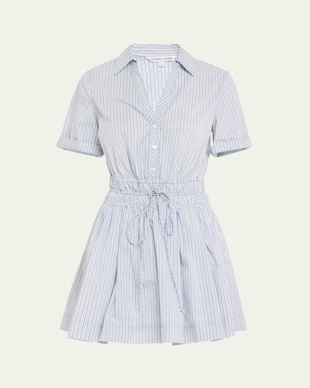 Susan Stripe Short-Sleeve Mini Dress